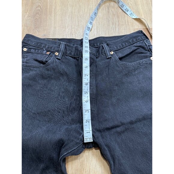 Levis Mens Black 501 Black Wash Denim Straight Leg Jeans 36x32 Y2K 30" - Picture 5 of 8